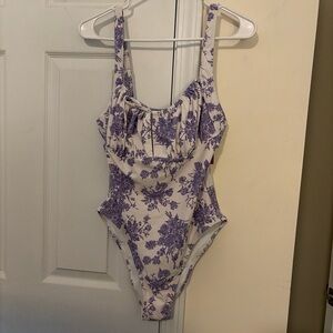 Floral Purple One-Piece Swimsuit